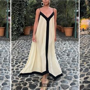 NWT commense Sicily Old Money Aesthetics Slip Long Dress